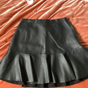 Rebecca Taylor black faux leather mini skirt